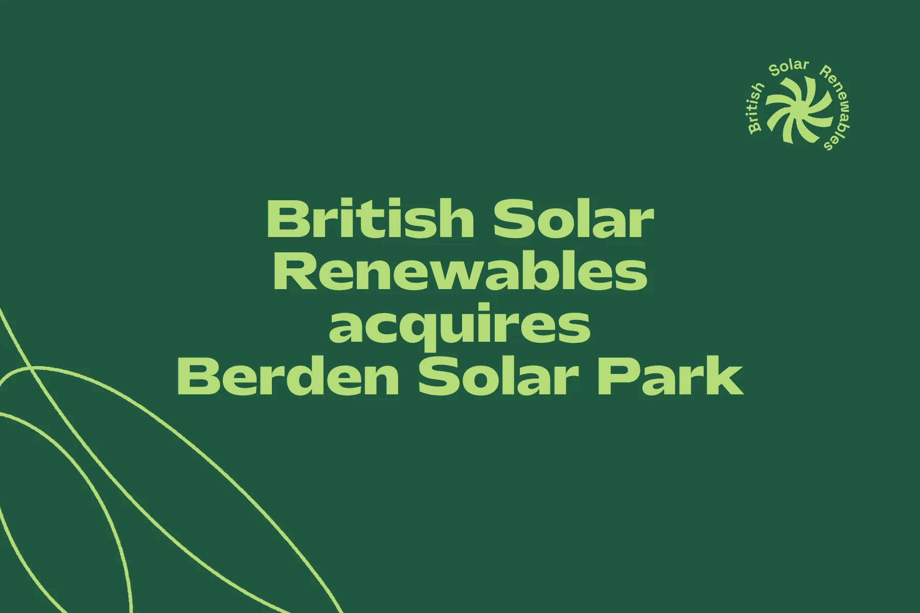 British Solar Renewables acquires Berden Solar Park
