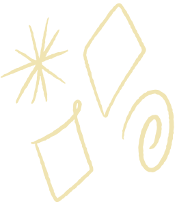 Diamonds, swirl and star illustration in an elderflower colour
