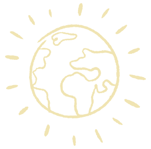shining globe illustration in an elderflower colour
