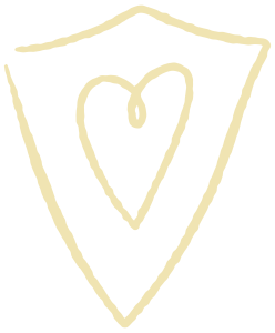 heart shield illustration in elderflower