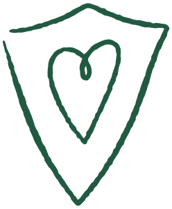 Heart in a shield illustration