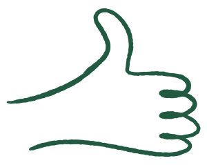 Thumbs up illustration in cucumber colour